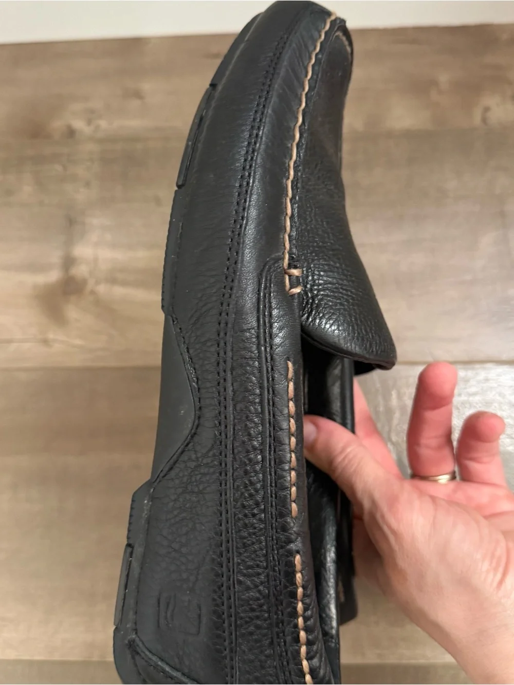 Sperry Top-Sider Loafers Black 8.5 Leather Pilot Collection Wave Comfort Slip-On